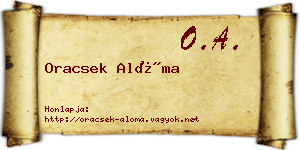Oracsek Alóma névjegykártya